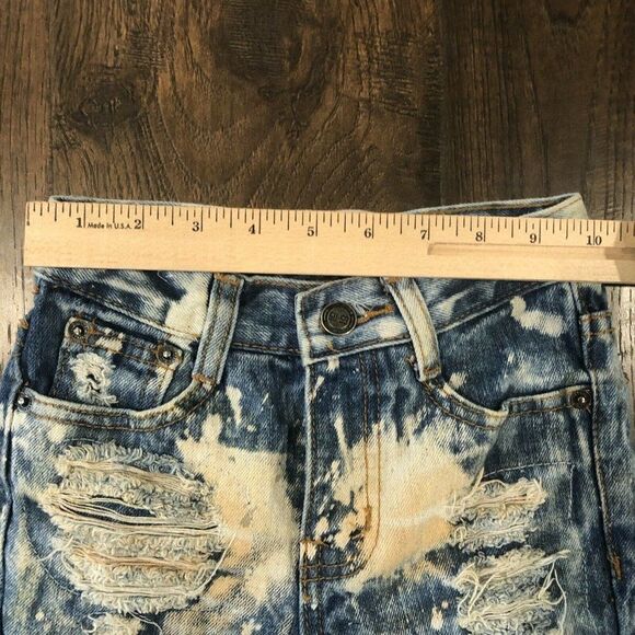 GS-115 Boy’s Size 4 Vintage Style Jeans Bleached Paint Splatters Moto Distressed - Picture 3 of 12